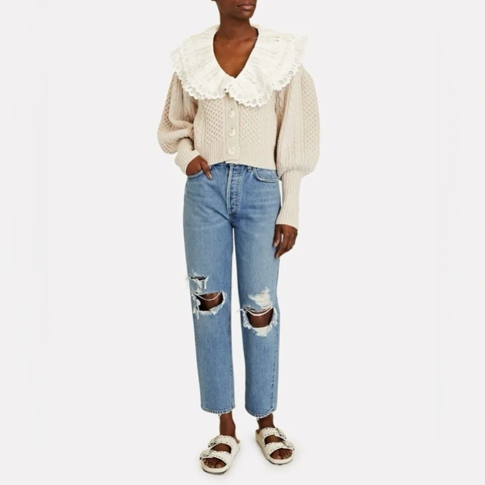 AGOLDE Fen Cropped Straight-Leg Jeans in Wander Wash